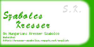 szabolcs kresser business card